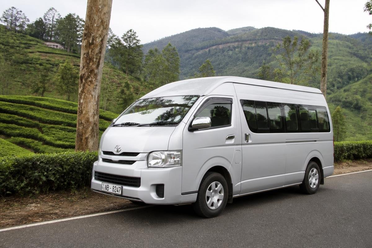 KDH High Roof van beside a tea plantation in Sri Lanka
